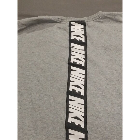 Nike Shirt Mens Large Gray Black Short Sleeve Nike Tee Spellout - Picture 10 of 11